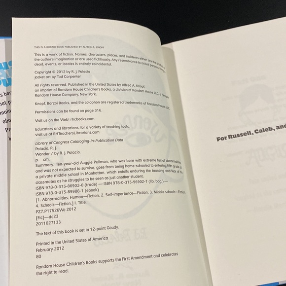 Wonder by R.J. Palacio - Hardcover Novel - Picture 10 of 15